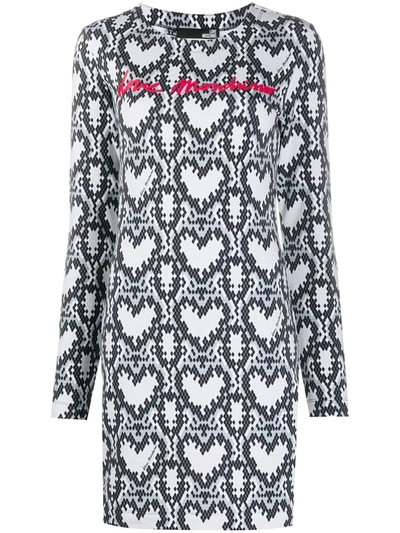 Love Moschino Phyton Printed Short Dress In Multicolour