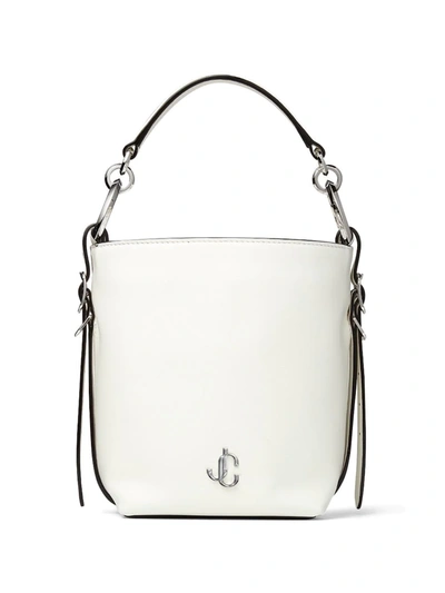 Jimmy Choo Varenne Leather Bucket Handbag In White