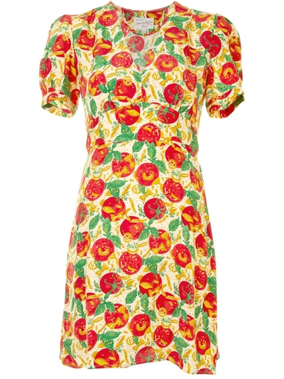 HVN PAULA PASTA-PRINT MINI DRESS 