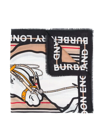 Burberry Kids' Printed Cotton And Silk Scarf In Neutrals