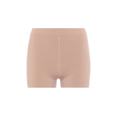 Alaïa High-rise Wool-blend Shorts In Bois De Rose