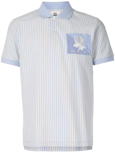 Kent & Curwen Short Sleeve Embroidered Patch Polo Shirt In Blue