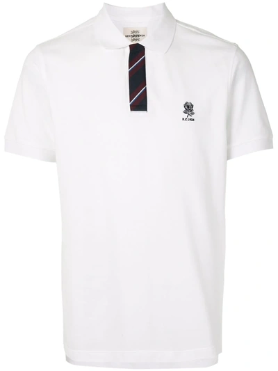 Kent & Curwen Short Sleeve Contrast Trim Polo Shirt In White