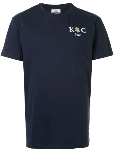 Kent & Curwen Crew Neck Embroidered Logo T-shirt In Blue