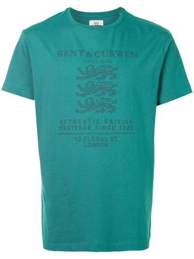 Kent & Curwen Logo-print Crew-neck T-shirt In Green
