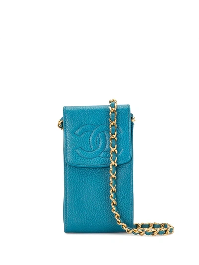Pre-owned Chanel 1995 Pochette Shoulder Bag In Blue