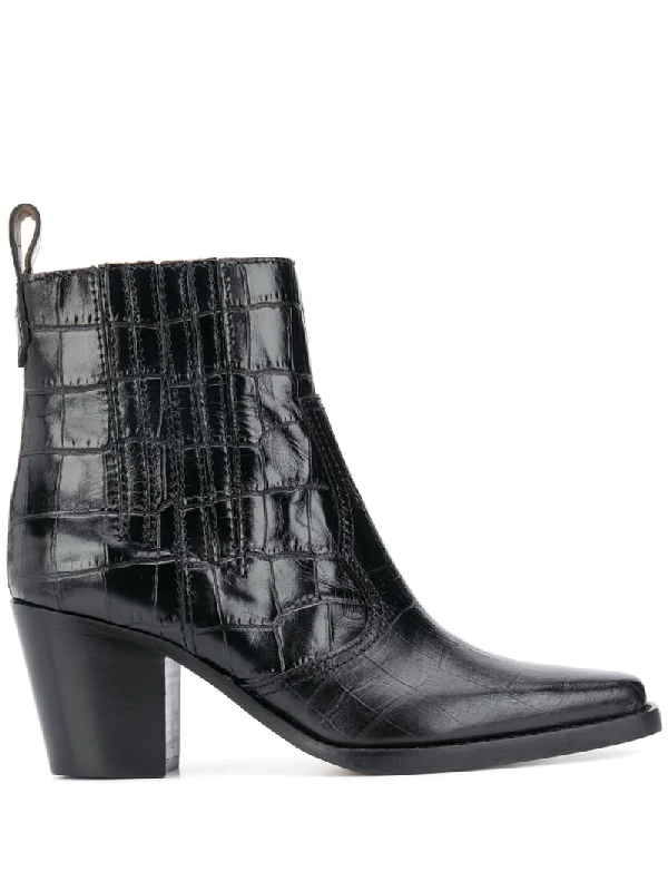 ganni snakeskin boots