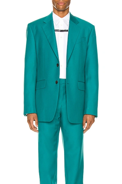 Givenchy Notch Lapel Oversize Jacket In Turquoise