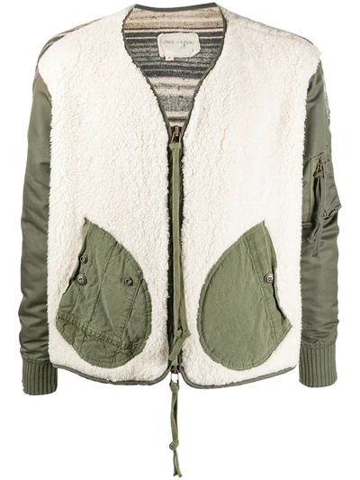 Greg Lauren Men's Faux Shearling Mix Media Jacket In Multicolor