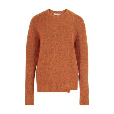 Acne Studios Kerna Fluffy Knit Sweater In Pumpkin Orange