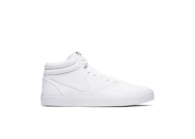 Pre-owned Nike Sb Charge Mid Canvas Triple White In White/white