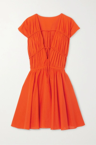 strapless open back dress Lauryn Dress Orange – TOVE Studio main image 1