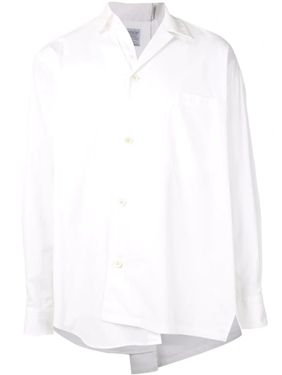 Kolor Asymmetric Style Chest Pocket Shirt In White