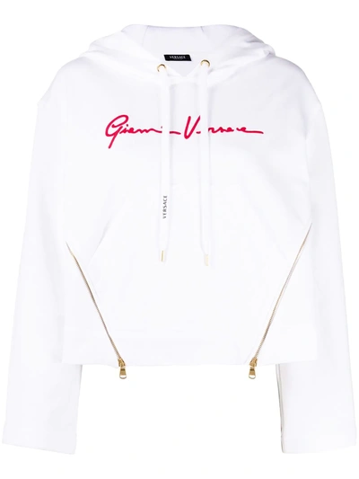 Versace Gianni  Cotton Hoodie In White