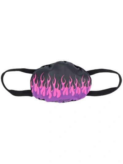 Vision Of Super Flame Print Face Mask In Black