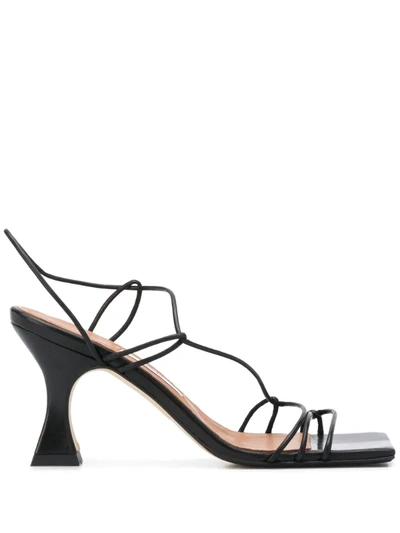 Miista Sally Strappy Square Toe Sandal In Black Nappa ModeSens