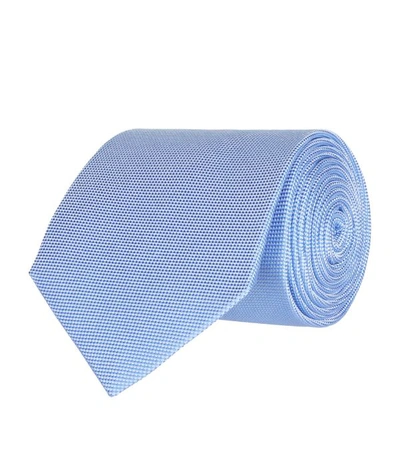 Eton Micro Dot Silk Tie In Blue