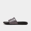 Nike Women's Benassi Jdi Print Slide Sandals From Finish Line In White/grey