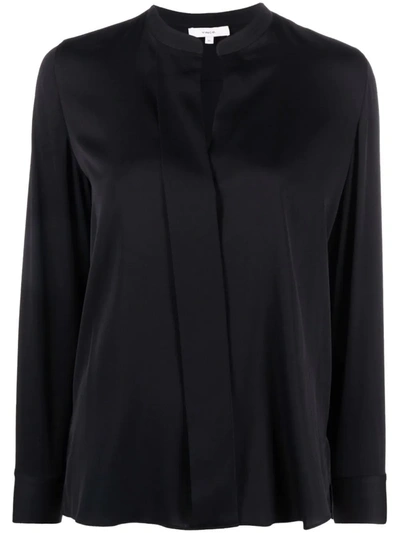 Vince V-neck Silk-blend Blouse In Coastal