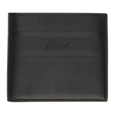 Brioni Small Leather Bifold Wallet In 1028black/