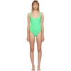 Hunza G Square-neck High-cut One-piece Swimsuit In Green-lt