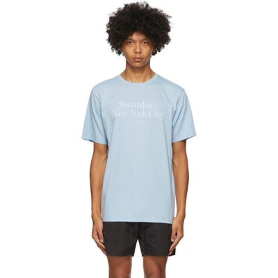 Saturdays Surf Nyc Miller Logo-print Cotton T-shirt In Sky Blue