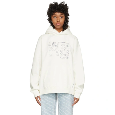 Alexander Wang Off-white Money Logo Hoodie In 104 Soft Wh