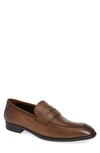 Ermenegildo Zegna Men's L'asola Leather Loafers In Chestnut