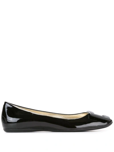 Roger Vivier 10mm Gommette Patent Leather Ballerinas, Black