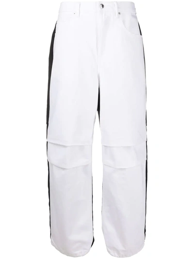 Alexander Wang Pack Mix Paneled Denim And Shell Pants In White