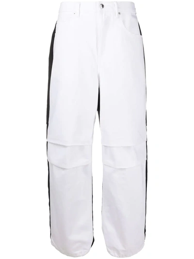 Alexander Wang Pack Mix Paneled Denim And Shell Pants In 100 White
