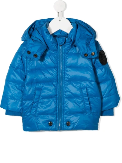 Diesel Babies' Padded Hooded Jacket In Light Blue
