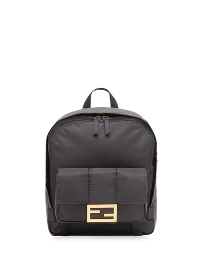 Fendi Baguette Plaque Detail Backpack In Nero