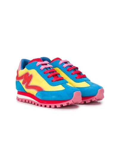 Marc Jacobs Kids' Colour-block Low-top Trainers In Blue