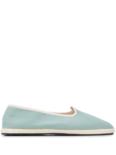 Vibi Venezia Flat Trimmed Espadrilles In Green