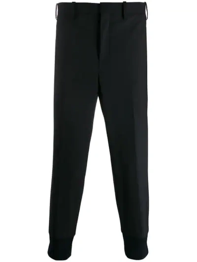 Neil Barrett Cropped Mid-rise Tailored Trousers In Black