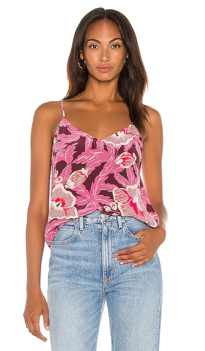 Equipment Layla Floral-print Washed Silk Crepe De Chine Camisole In Red Violet Multi