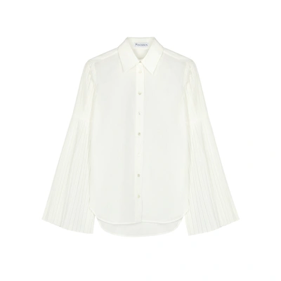 Jw Anderson Ivory Pleated-sleeve Shirt In White