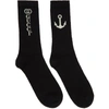 Gucci Cotton Socks With Anchor In Black