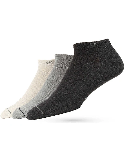 Calvin Klein Casual Socks Pack Of Three In Grey Heather