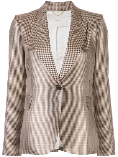 Adam Lippes Fitted Single-breasted Blazer In Brown