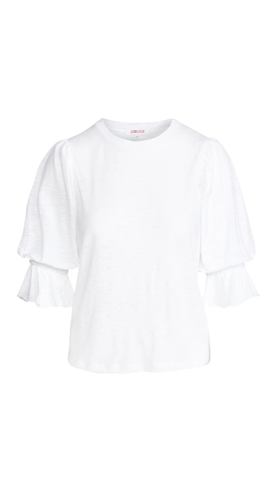 Goldie Puff Sleeve Tee In White