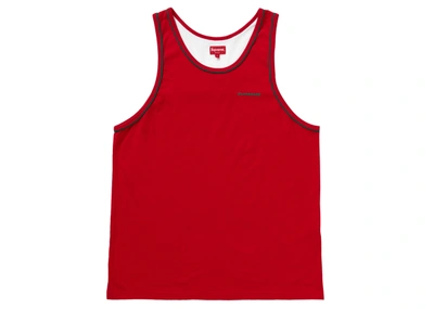Pre-owned Supreme  Piping Tank Top Red