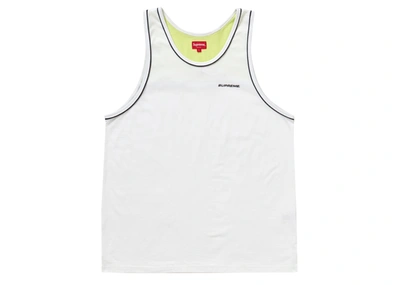 Pre-owned Supreme  Piping Tank Top White