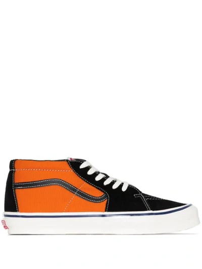 Vans And Black 8oz Sk8 Canvas Sneakers In Orange