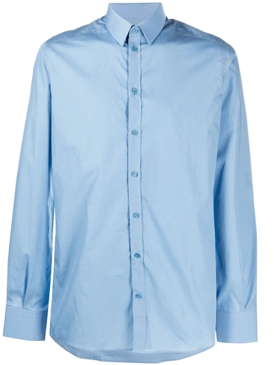 Dolce & Gabbana Long-sleeve Buttoned Shirt In Blue