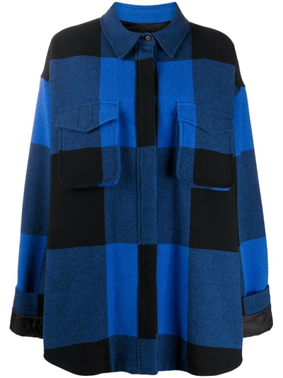 Moschino Plaid Jacket In Blue