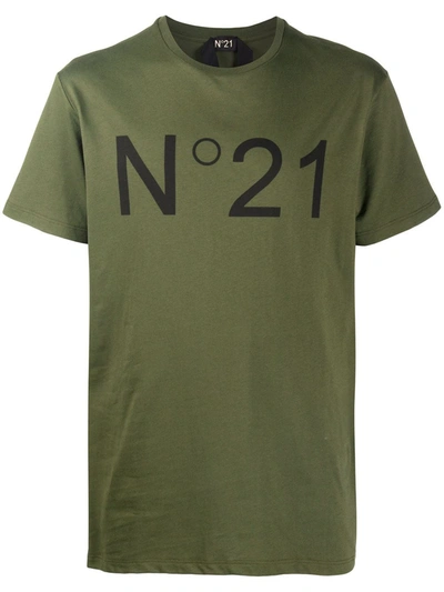 N°21 Logo-print Short-sleeve T-shirt In Green