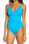 Tommy Bahama Pearl One-piece Swimsuit In Azure Blue