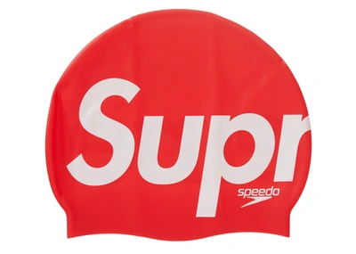 Pre-owned Supreme  Speedo Swim Cap Red